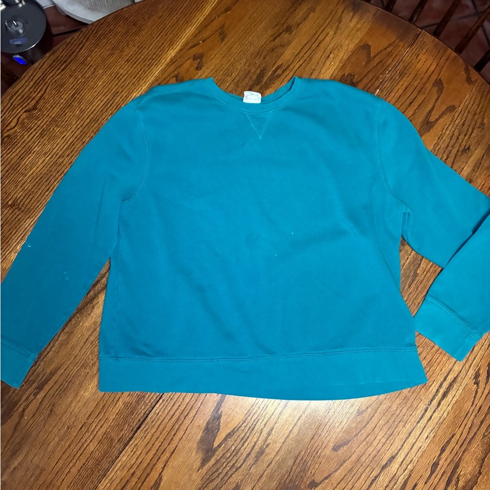 Everlast Men's Teal Crewneck Sweater Distressed